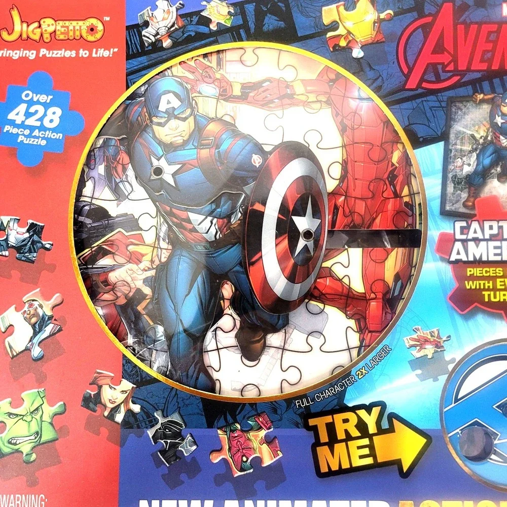 Marvel Avengers‎ Animated 428 Piece Jigsaw Puzzle Captain America Hulk Iron Man